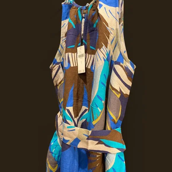 Ranna Gill | Linen Blend Halter Wide-Leg Jumpsuit w/ Pockets! | NWT - Picture 5 of 5